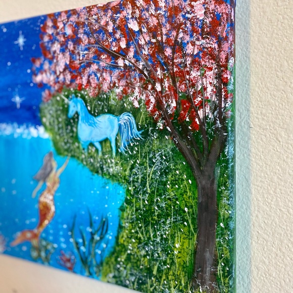 Unicorn and mermaid painting - Picture 2 of 4